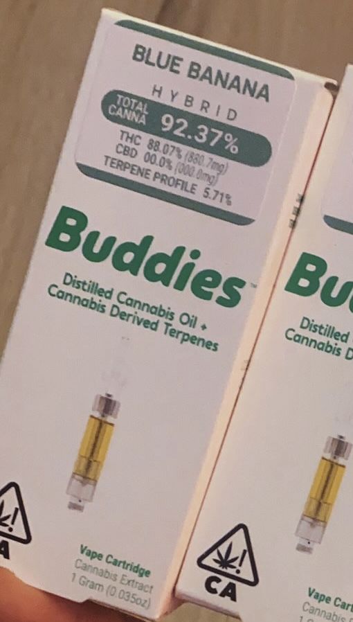Buddies  Premium Cannabis Oil 1 GRAM THC BLUE BANANA (Hybrid) FUNJUICE.VN / Vape Tinh Dau oil CBD THC HCM Vietnam