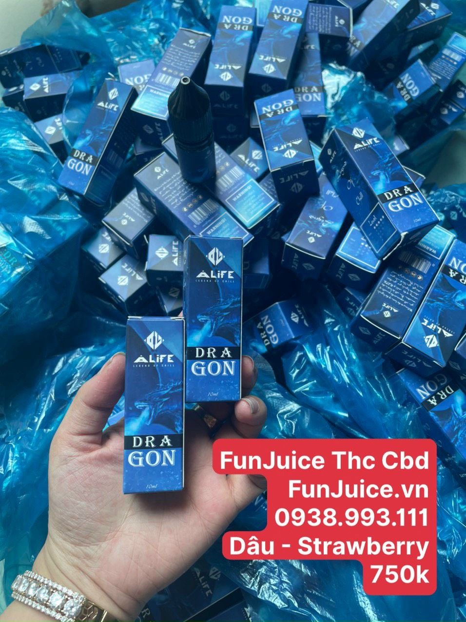 CBD Juice Relax Dragon Strawberry FUNJUICE.VN / Vape Tinh Dau oil CBD THC HCM Vietnam