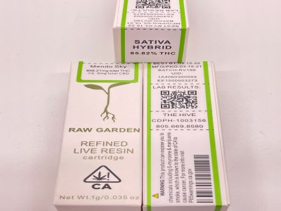 Raw Garden Mendo Sky Sativa Hybrid THC Cartridge Vape 1G THC FUNJUICE.VN / Vape Tinh Dau oil CBD THC HCM Vietnam